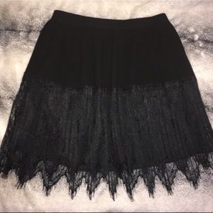 Black Lace Mini Skirt